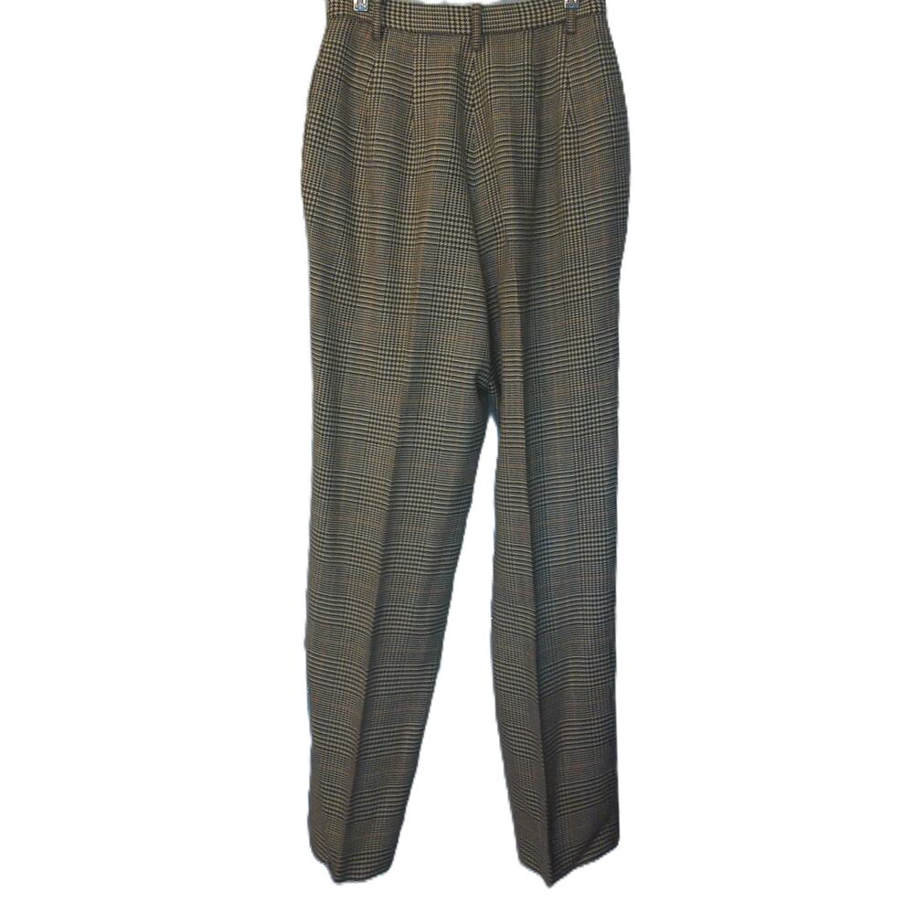 Vintage Fifth Avenue Collection Lord & Taylor Plaid Tweed Pants Trousers Size 4 - Picture 3 of 6